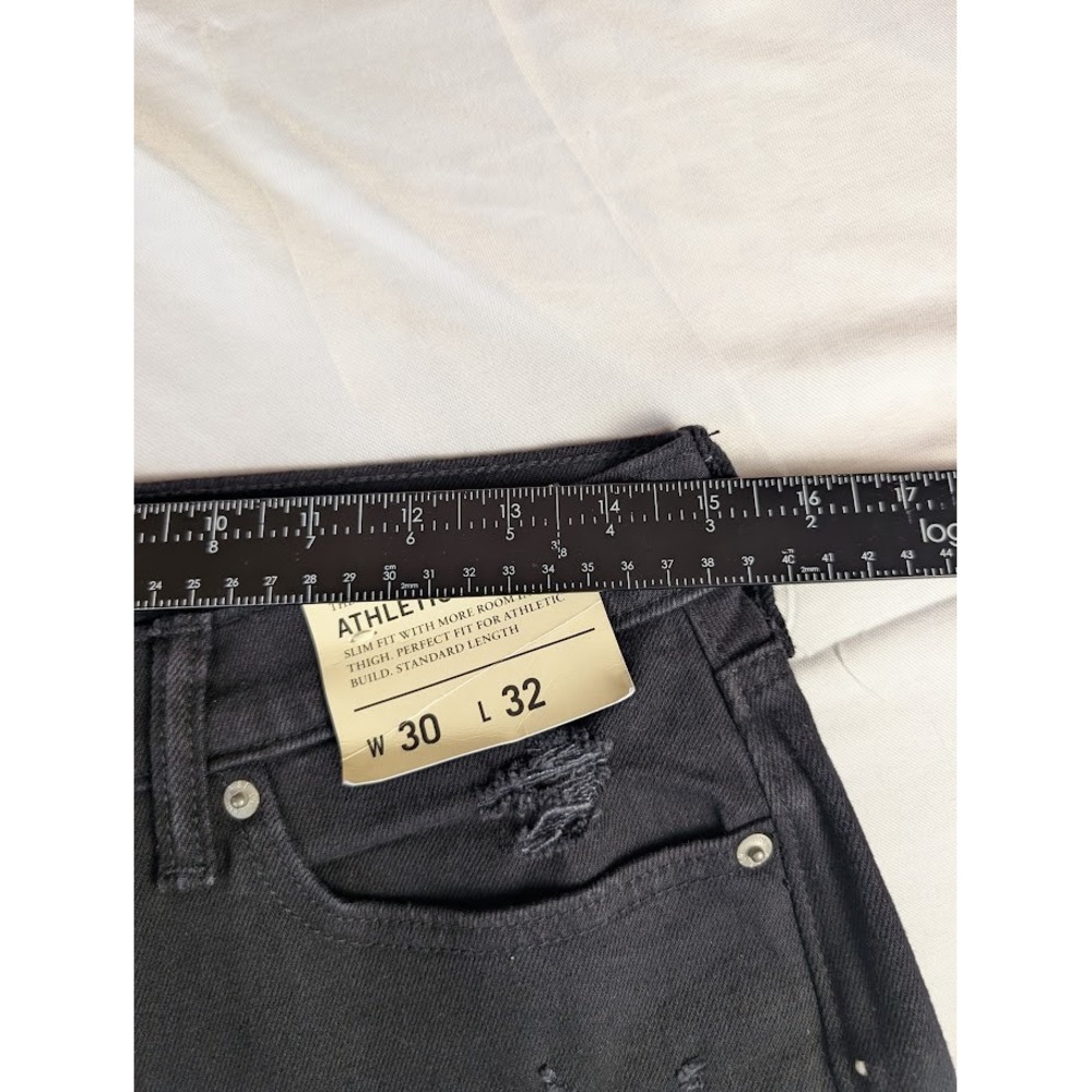 Abercrombie & Fitch Athletic Slim Stretch Distressed Black Jeans Men's 30x32 - Picture 6 of 12